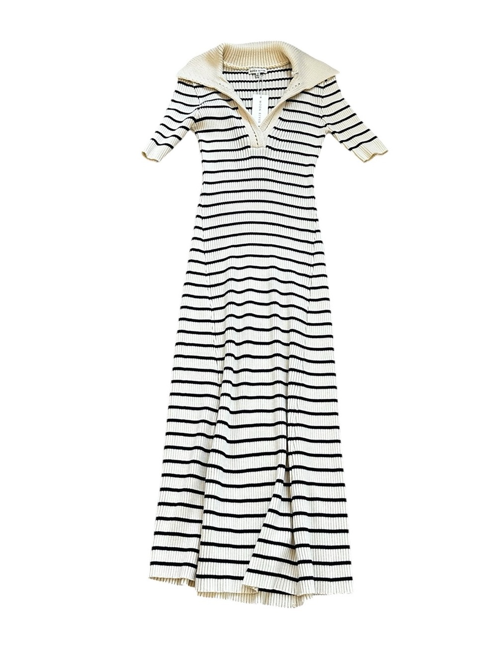 Moon River Ribbed Knit Sweater Midi Dress Nautical Preppy French Girl Chic